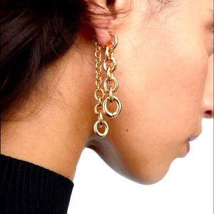 Double chain drop earrings